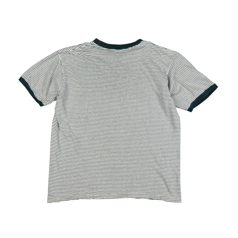 Vtg 60s Champion Stetson University Striped Ringer Tee Men's L Green USA - Picture 2 of 11
